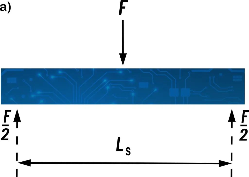 Esquema para ensaio de flexão de 3 pontos