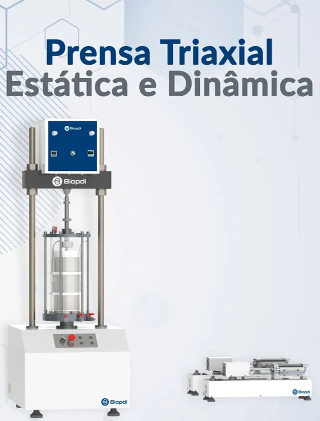 Prensa para ensaio triaxial estático e dinâmico