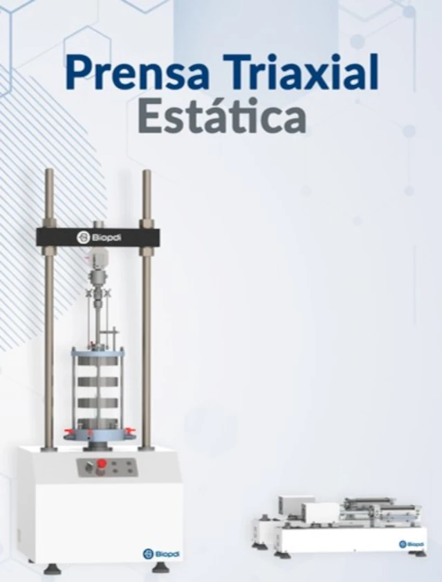 Prensa para ensaio triaxial estático